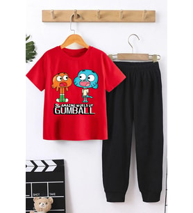 Çocuk Gumball Alt - Üst Eşofman Takımı (A.Kırmızı)