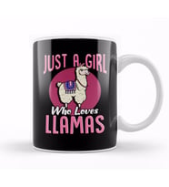 Cute Just A Girl Who Loves Llamas Cute Fluffy Lama Kupa Bardak Porselen