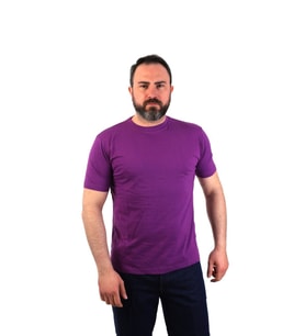 ESER - Bisiklet Yaka Kısa Kol İş Tişörtü -  Mor