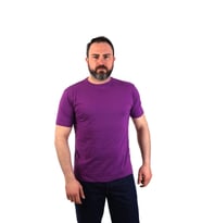 ESER - Bisiklet Yaka Kısa Kol İş Tişörtü -  Mor