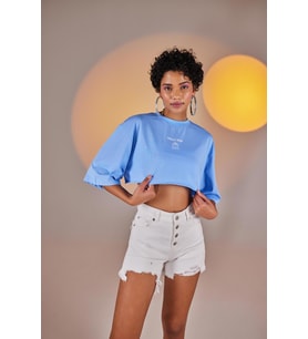 Markano Holly Crop Tshirt Mavi