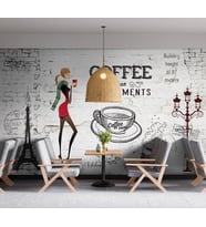Kahve - Coffee Salonları için Özel Tasarım Duvar Kağıdı