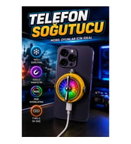 RGB Fanlı Manyetik Telefon Soğutucu – Type-C 5V Mobil Oyun Soğutma Fanı