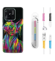 Xiaomi Poco X3 Pro M4 Pro X4 Pro C40 10C Kılıf Kablo Koruma Spiral Silikon Color Cat 1754