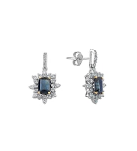 1.02 Karat Pırlantalı Safir Küpe PE061