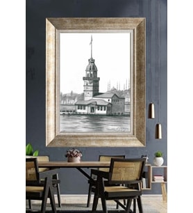 GÜMÜŞ ÇERÇEVELİ PASPARTULU TABLO C650