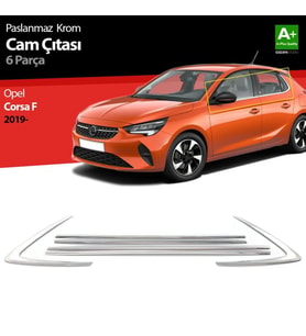 Opel Corsa Uyumlu F Krom Cam Çıtası 6 Parça. 2019 Üzeri