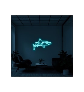 Köpek Balığı Figürlü Dekoratif Neon Tabela