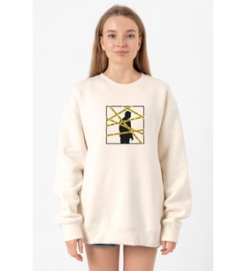 The Mentalist Crime Scene Tape Ekru Kadın 2ip Sweatshirt