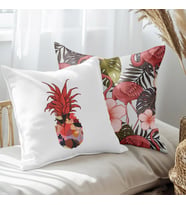 eJOYA Flamingo Ve Ananas Tasarımlı 2'li Yastık İçi Ve Kırlent Kılıfı 45cm 113475