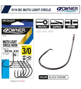 Owner 5114 Mutu Light Black Chrome İğne No: 4
