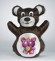 BK Gift Sevimli Kedi Tasarımlı Kahverengi Ayıcık Yastık-5