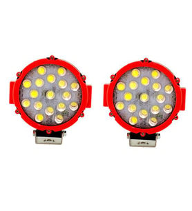 2 ADET OFF ROAD TEPE LAMBASI KIRMIZI ÇERÇEVE BEYAZ LENS 12-24V 7"