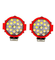 2 ADET OFF ROAD TEPE LAMBASI KIRMIZI ÇERÇEVE BEYAZ LENS 12-24V 7"