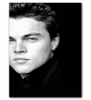 Cakatablo MDF (Ahşap) Tablo Leonardo Di Caprio Yarım Portre Siyah Beyaz