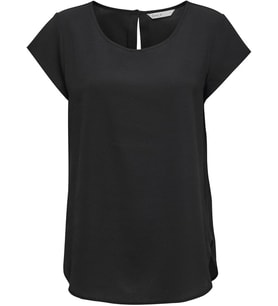 Only ONLNOVA LIFE LUX S/S TOP SOLID Siyah Kadın T-Shirt 15222170