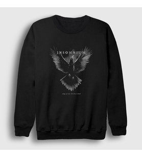 Presmono Unisex Siyah Blackest Bird Insomnium Sweatshirt 395268tt