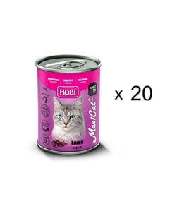 Hobi Maxicat Ciğerli Kedi Konserve Mama 400 g (20 Adet)