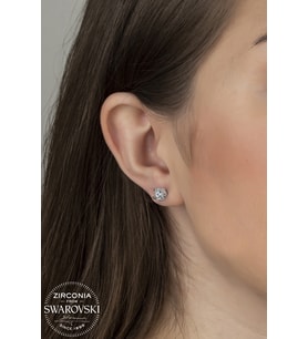 Union Swarovski Zirconia Kadın 1.12 Karat Pırlanta Montür Tektaş Gümüş Küpe