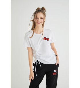 Lisanslı Baskılı Beyaz Tişört Regular Fit