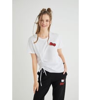 Lisanslı Baskılı Beyaz Tişört Regular Fit