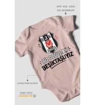 Biz Doğuştan Beşiktaşlıyız Kısa Kollu Bebek Body %100 Pamuk
