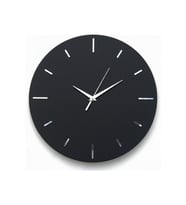 AS TASARIM LAZER Stil Modern Duvar Saati (45 cm) (SİYAH-GÜMÜŞ)
