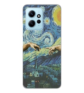 Redmi Note 12 4G Uyumlu Sanatsal Vintage Desenli Şeffaf Telefon Kılıfı