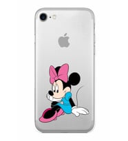 Apple iPhone 7 Uyumlu Kamera Korumalı Tıpalı Kapak Minnie Mouse TasarımlıŞeffaf Kılıf