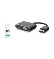 Hadron HDX7822 Dısplay To HDMI 4K + VGA 1080P Çevirici Adaptör (Siyah)