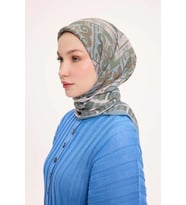 Dört Mevsim Antik Motif Viskon Velora Eşarp 6421 (Cam Göbeği)