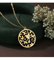 Tasarım Desen Detaylı Kuş Kolye 925K Gümüş (Gold)