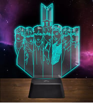 BTS Grup 1 Figürlü 3D Lamba