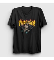 Presmono Unisex Siyah Skull Thrasher T-Shirt 279933tt