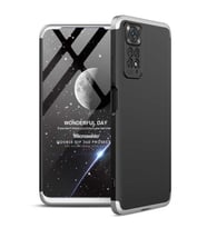 Microsonic Xiaomi Redmi Note 11S Kılıf Double Dip 360 Protective Siyah Gri (Siyah - Gümüş)