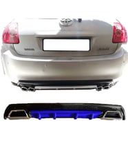 Toyota Auris Mavi Difüzör Çiftli Kare Egzoz Görünümlü D Tip Difizör