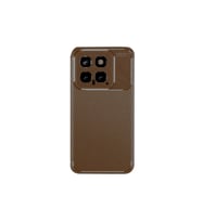 Xiaomi Mi 14t Kılıf Auto Focus Karbon Kapak - Kahverengi