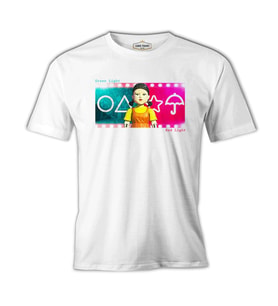 Squid Game - Red Light Green Light Beyaz Erkek Tshirt