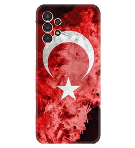 Samsung Galaxy M14 Kılıf Resimli Desenli Baskılı Silikon Şanlı Türk Bayrağı 1315