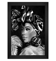 Kadın Motifli Kanvas Tablo 80 x 110 cm Siyah Çerçeve
