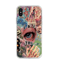 Iphone X / Xs Uyumlu Aesthetic Kolaj Desenli Şeffaf Telefon Kılıfı