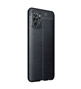 Xiaomi Redmi Note 10S Deri Görünümlü Silikon Siyah