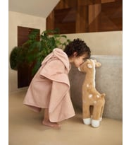 Pamuklu Kapşonlu Kız-erkek Çocuk Deniz, Plaj, Havuz, Banyo Havlu Panço Kulaklı /pembe