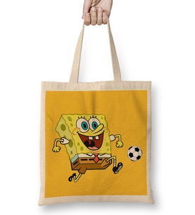 Sünger Bob Sponge Bob 012 Bez Çanta Uzun Saplı