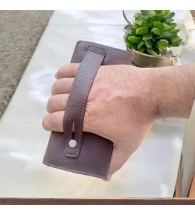 Lederax Telefon Bölmeli Mıknatıslı Portföy Kartlık Uzun Cüzdan LD505 (Kahverengi)