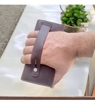 Lederax Telefon Bölmeli Mıknatıslı Portföy Kartlık Uzun Cüzdan LD505 (Kahverengi)