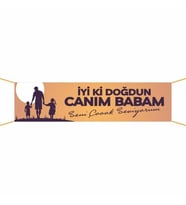 Doğum Günü Pankartı (Babacığım) -8 75x300 cm (Çok Renkli)