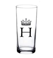 Kişiye Özel Taçlı H Harf Baskılı Rakı ve Meşrubat Bardağı Tekli