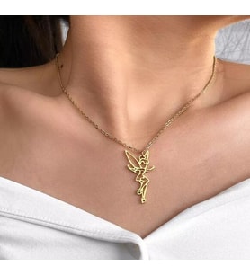 Kişiye Özel 925 Ayar Gümüş Peri Kolye (Gold)
