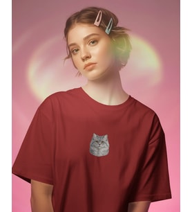 British Longhair Zarafeti – Kadın Oversize Tişört